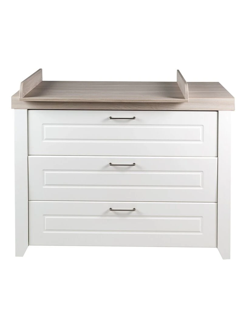 ROBA Commode à Langer "Felicia" à 3 Tiroirs   Plan Amovible – Style Maison de Campagne – Blanc   Blanc
