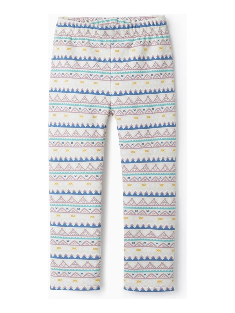 Leggings thermiques avec motif ethnique pour fille NORTHERN CALLING Blanc