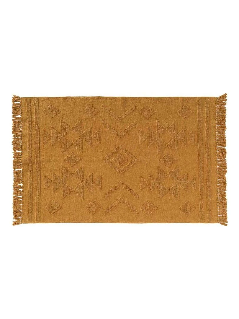 Tapis rectangle à franges Cilaos Jaune or
