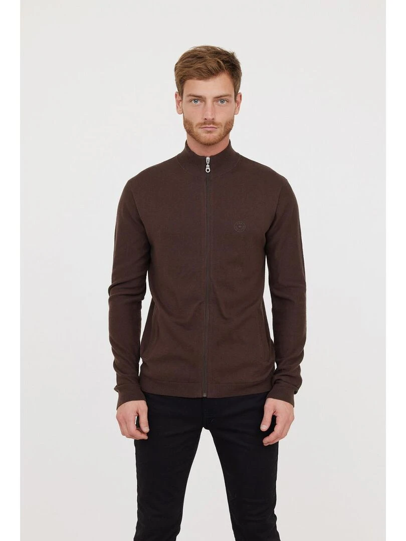 Lee Cooper Gilet manches longues coton regular CELIUS Marron foncé