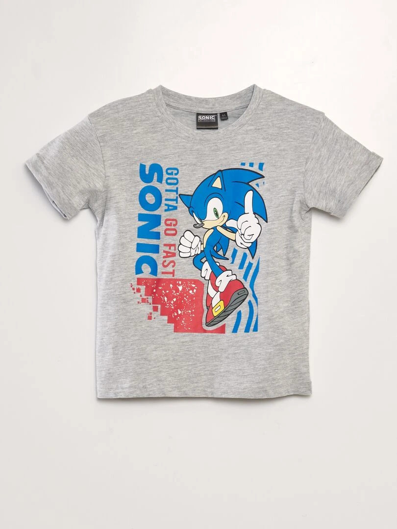 T shirt imprimé 'Sonic' Gris