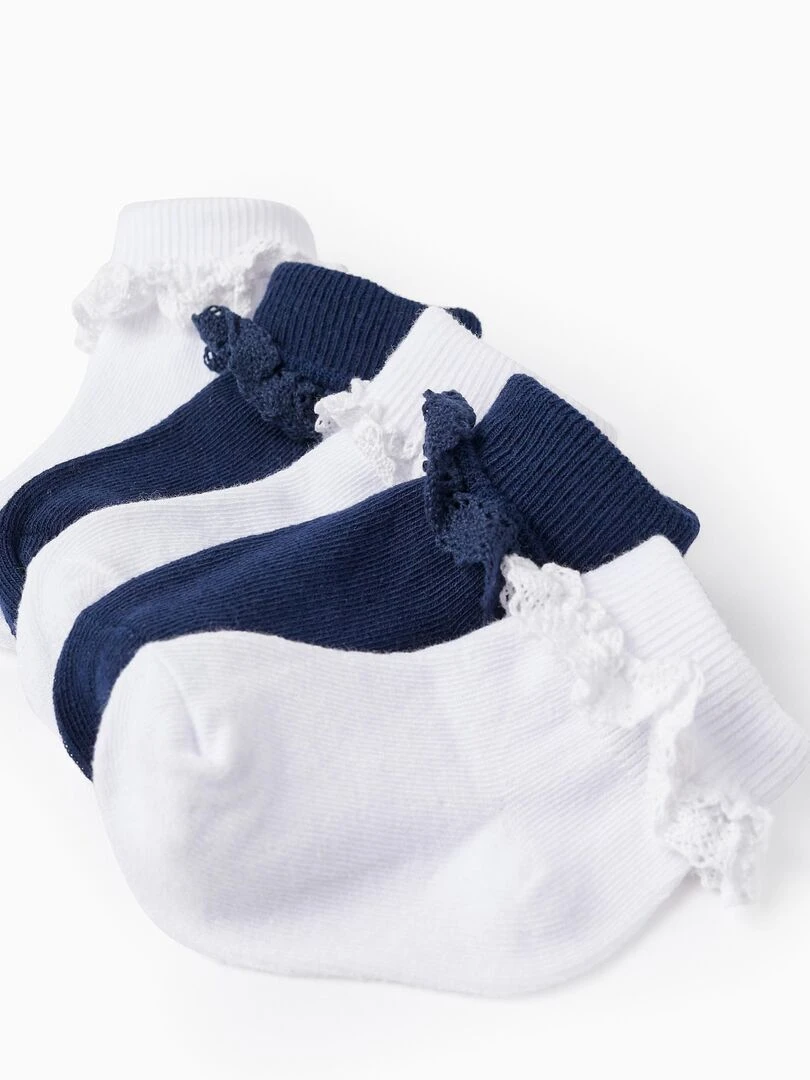 Pack 5 Paires de Chaussettes avec Dentelle pour Bébé Fille ESSENTIALS LINE Multicolore