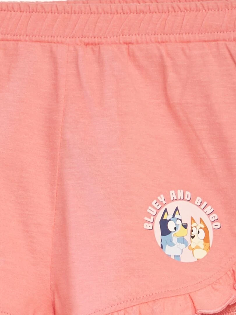 Ensemble t shirt + short 'Bluey'   2 pièces   Rose