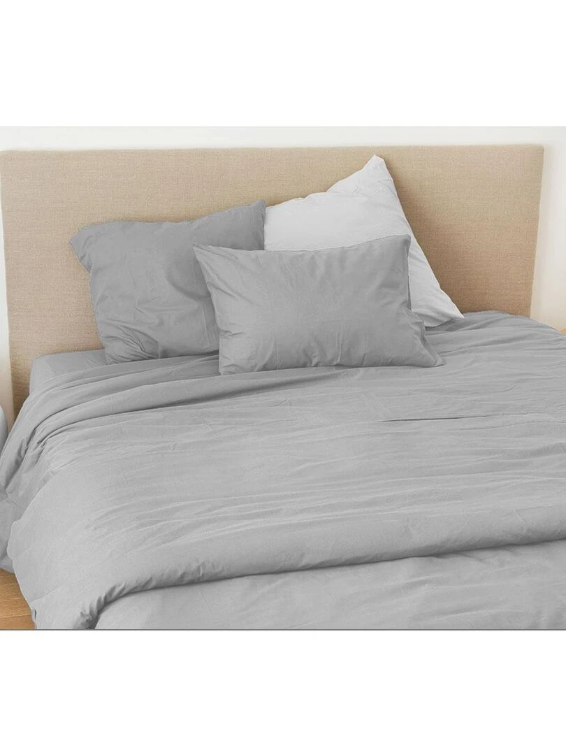 Housse Pour Edredon en Coton Lavé Taupe