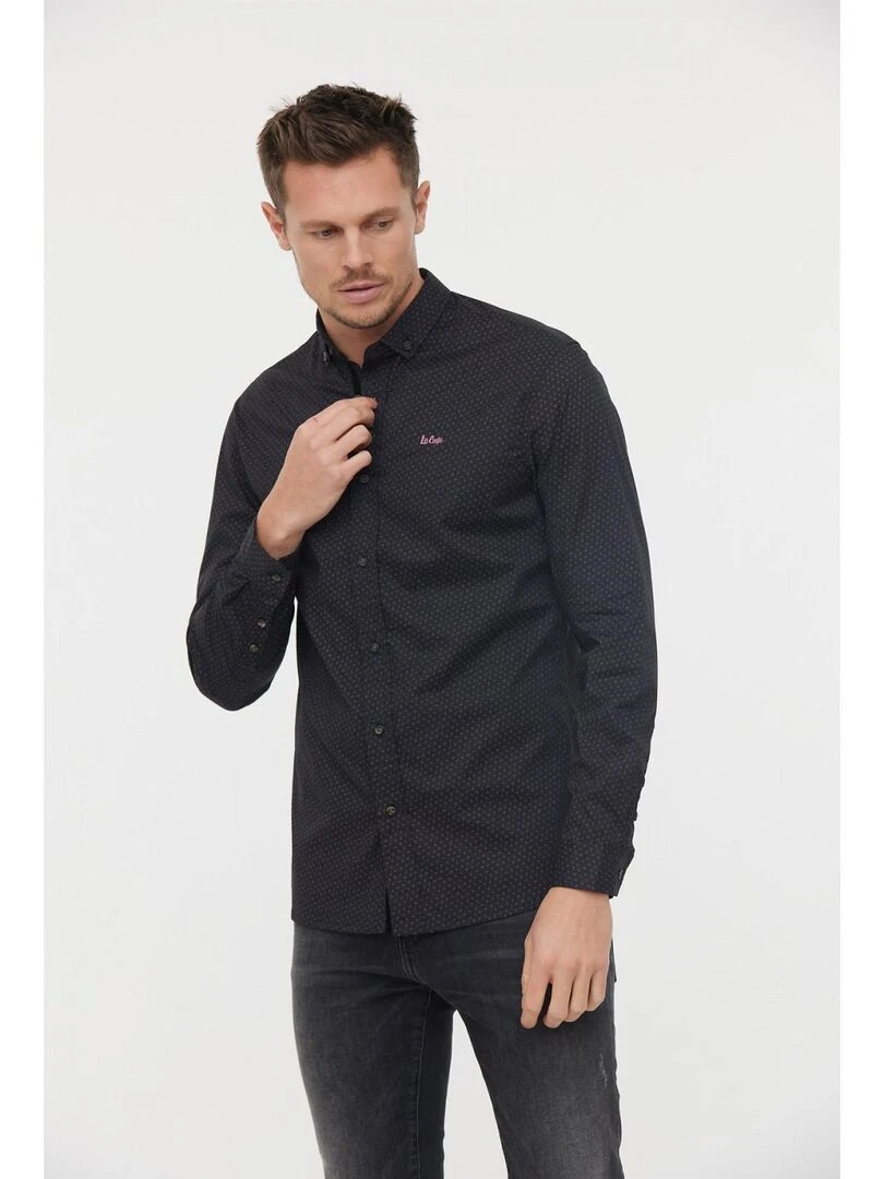 Lee Cooper Chemise manches longues coton slim DUMY Noir