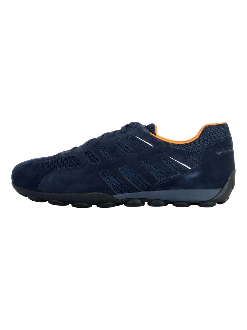 Basket Cuir Geox Snake Bleu