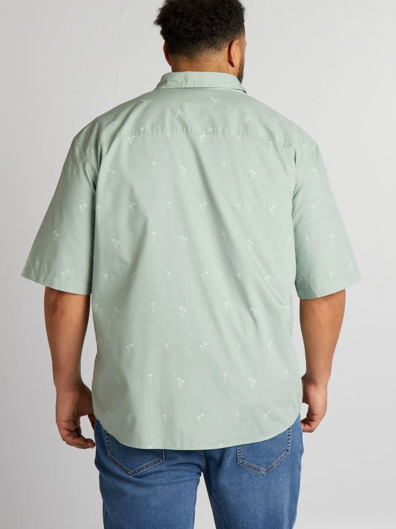 Chemise manches courtes à motif   Vert
