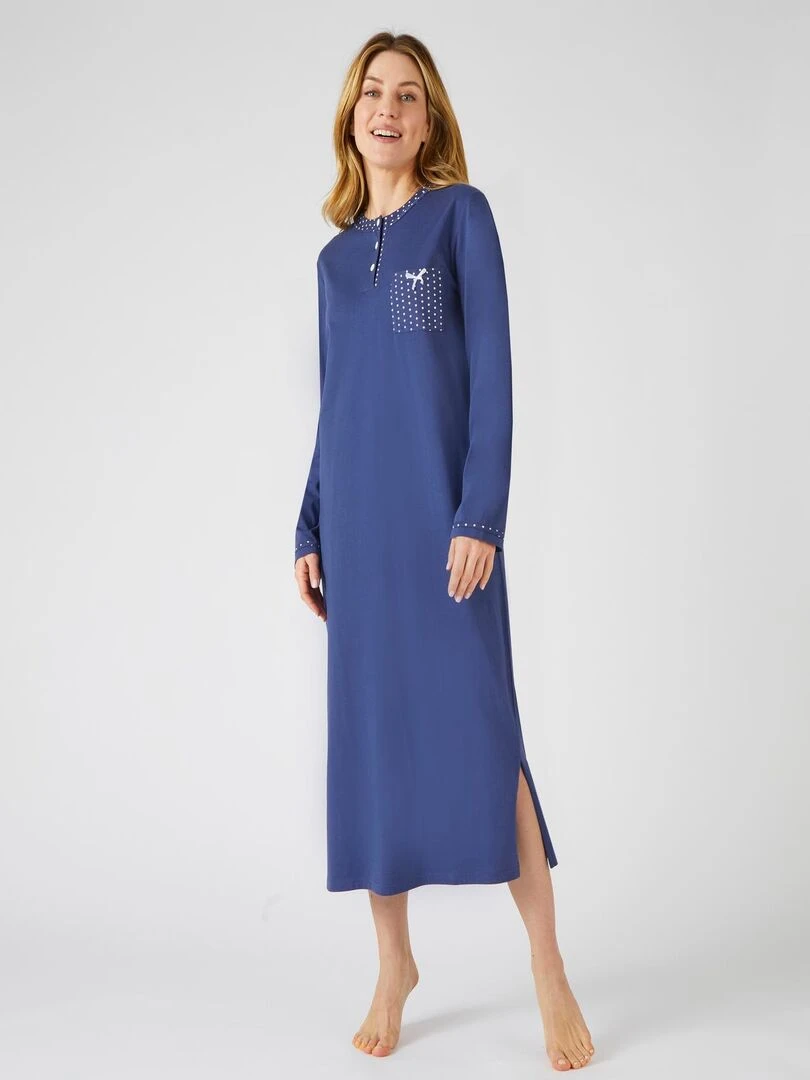 Liquette maille jersey long. 120 cm Damart Bleu nuit