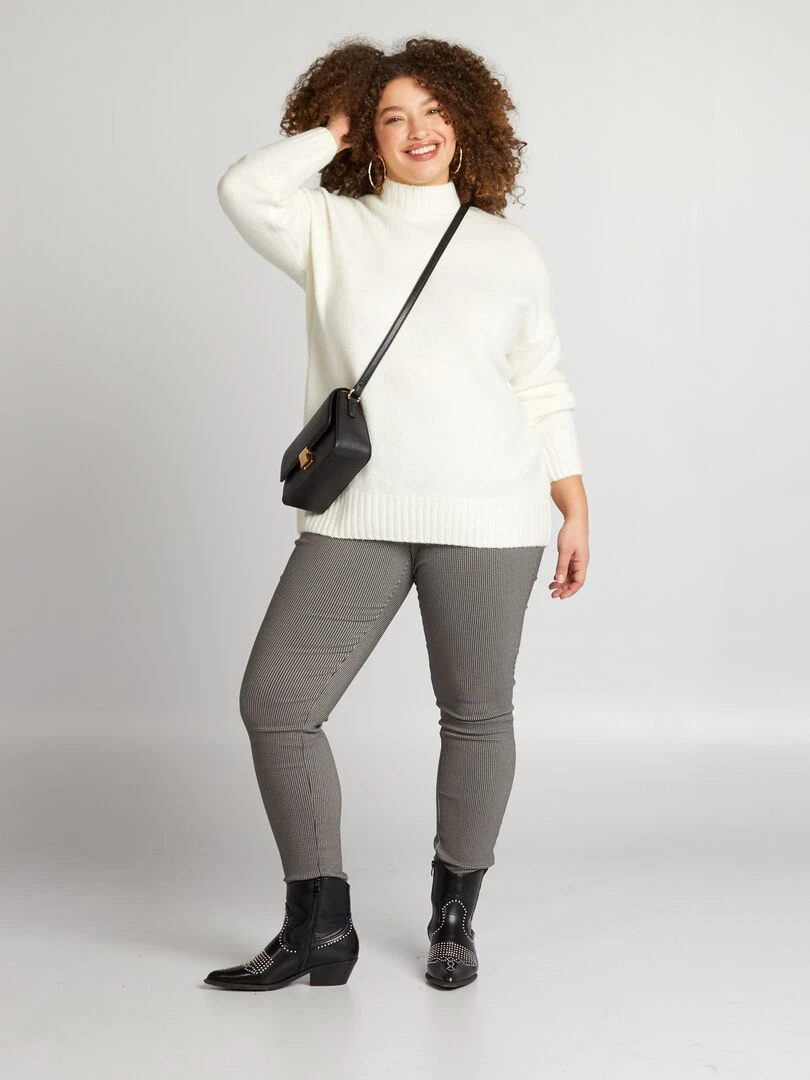 Pull col montant Beige