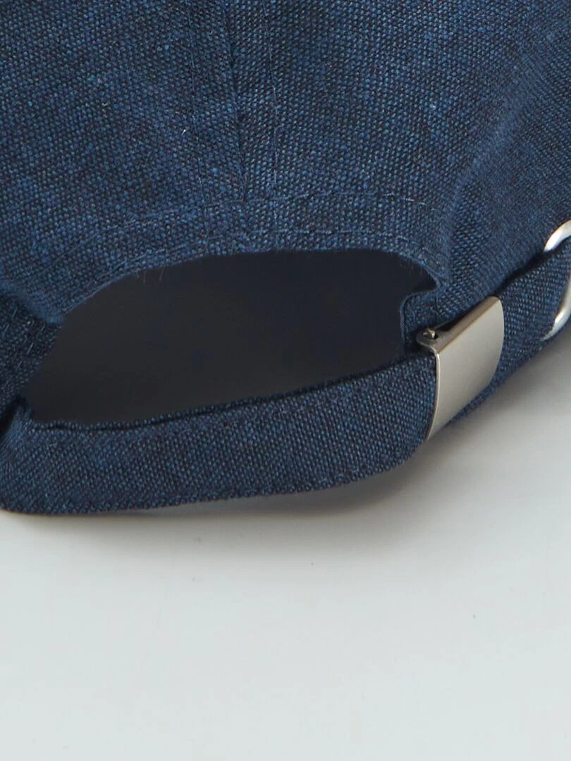 Casquette style baseball effet lin   Bleu