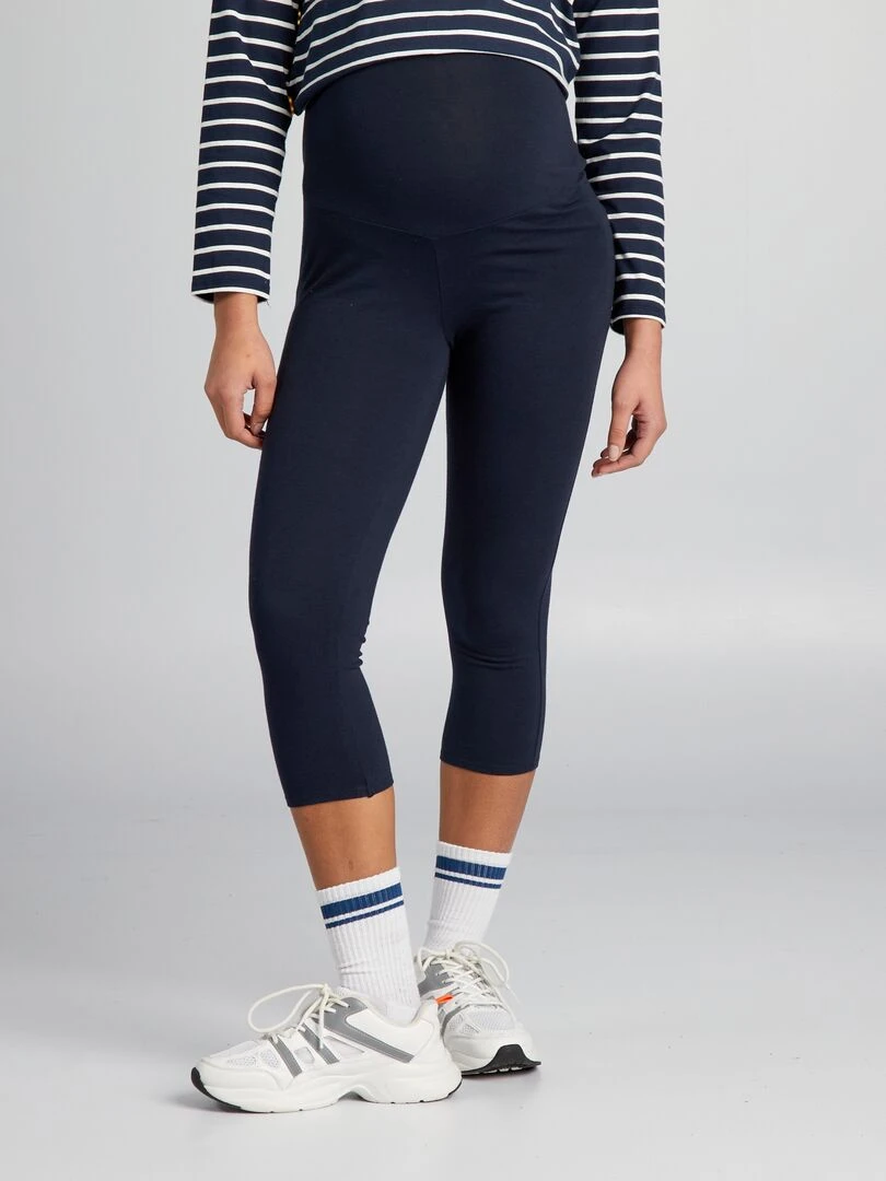 Legging court grossesse bleu marine