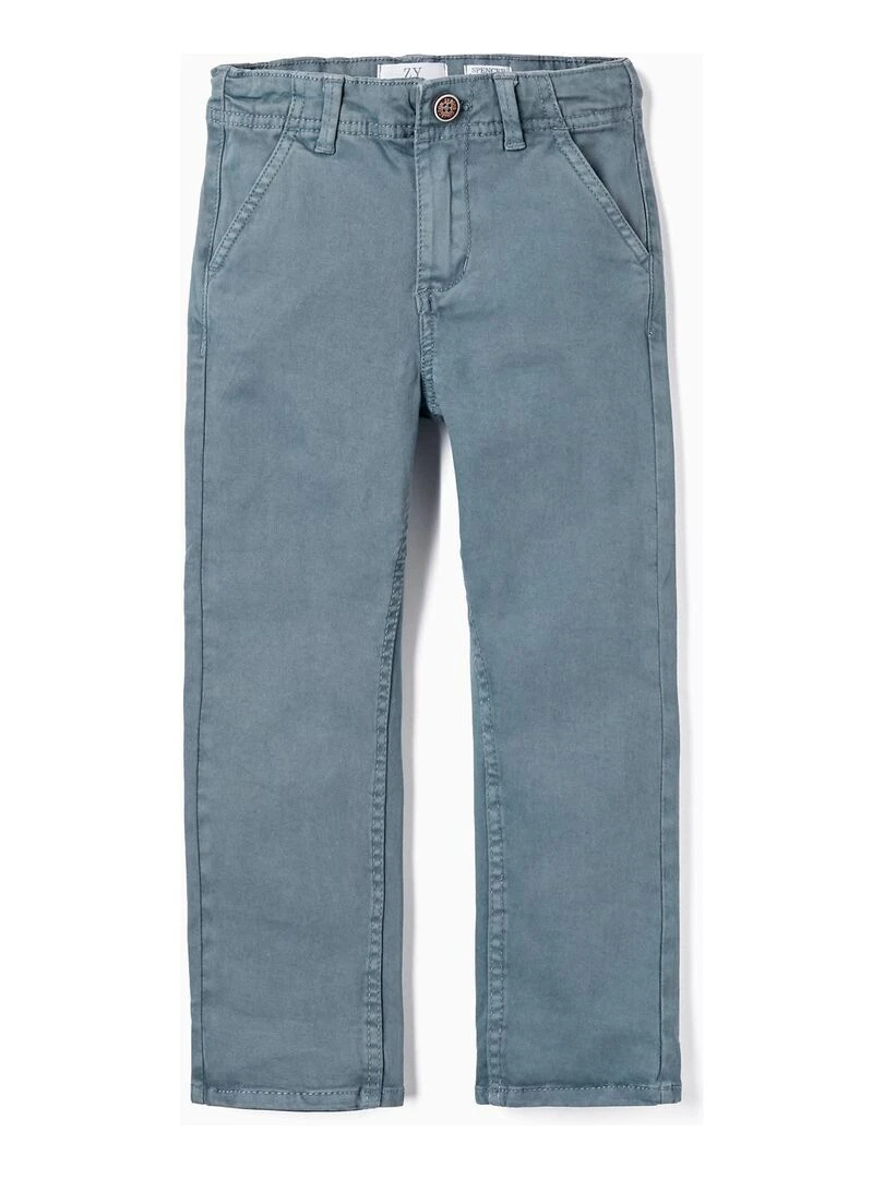 Pantalon En Sergé De Coton Pour Garçon 'Slim Fit' BROTHERS&SISTERS Bleu