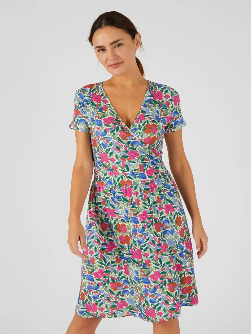 Robe effet cache coeur   Damart   Rose