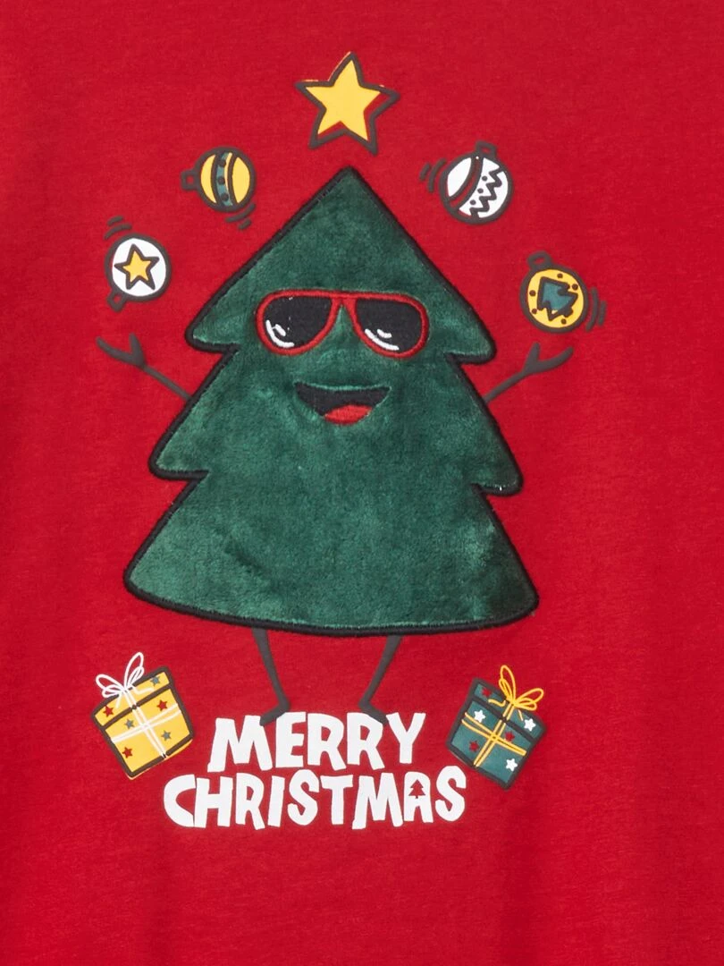 T shirt 'noël' manches longues Rouge