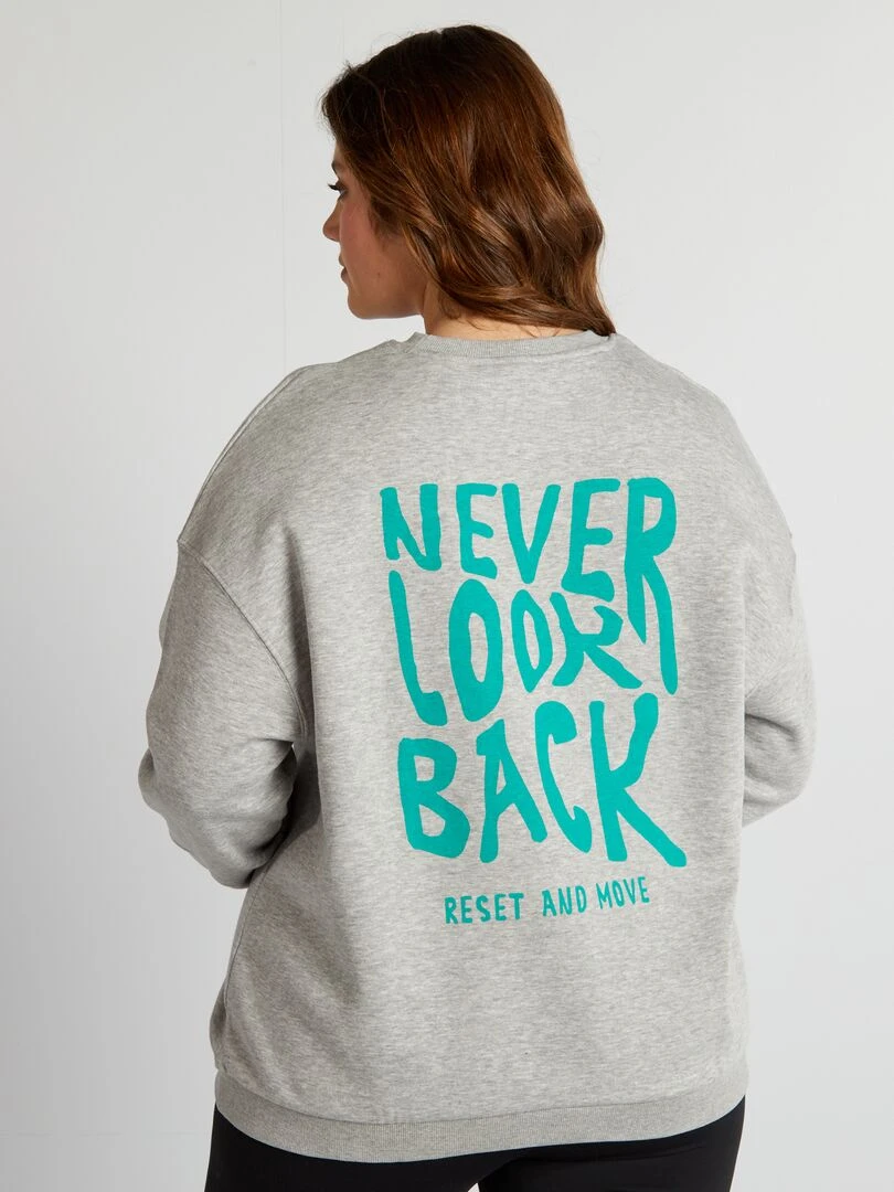 Sweat à imprimé au dos   Gris