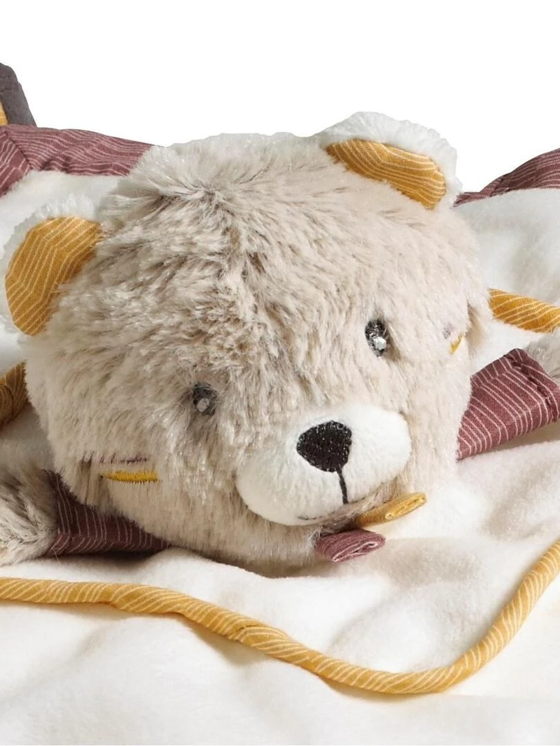 Doudou mouchoir Ours en velours beige SAUTHON Beige