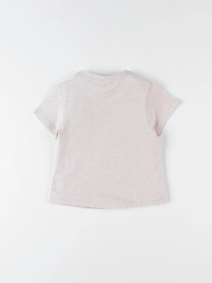 T shirt petite fille à courtes manches  chiné   Noukie's   Beige