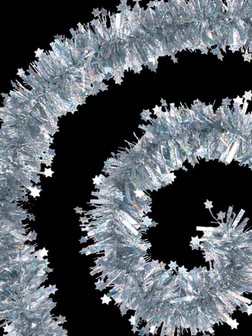 Guirlande touffue et étoilée Argent