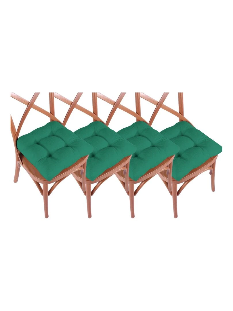 Lot de 4 Galettes de chaise Vert Vert