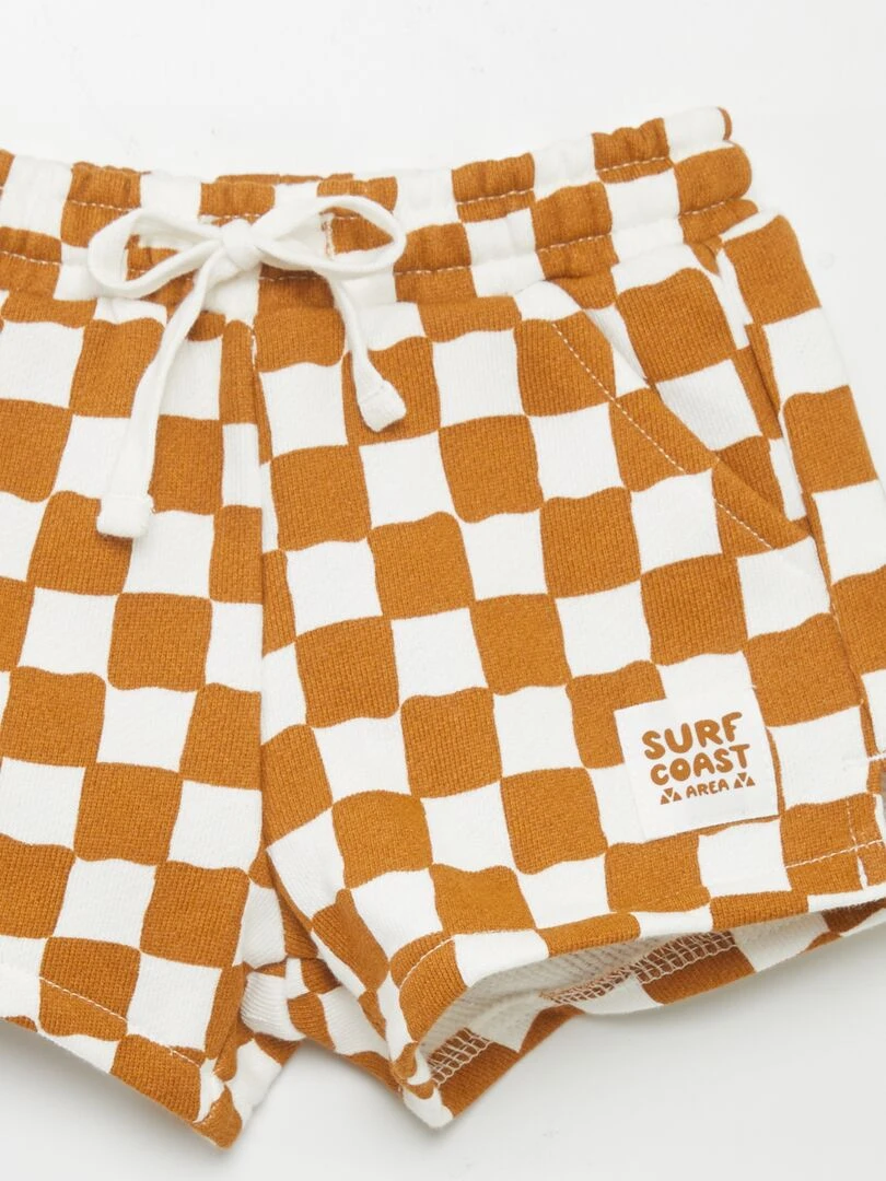 Short à carreaux Marron