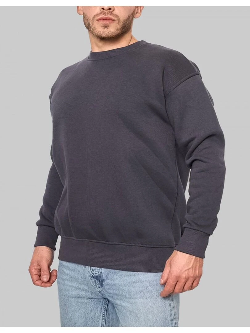 Pull Col Rond Kebello gris anthracite