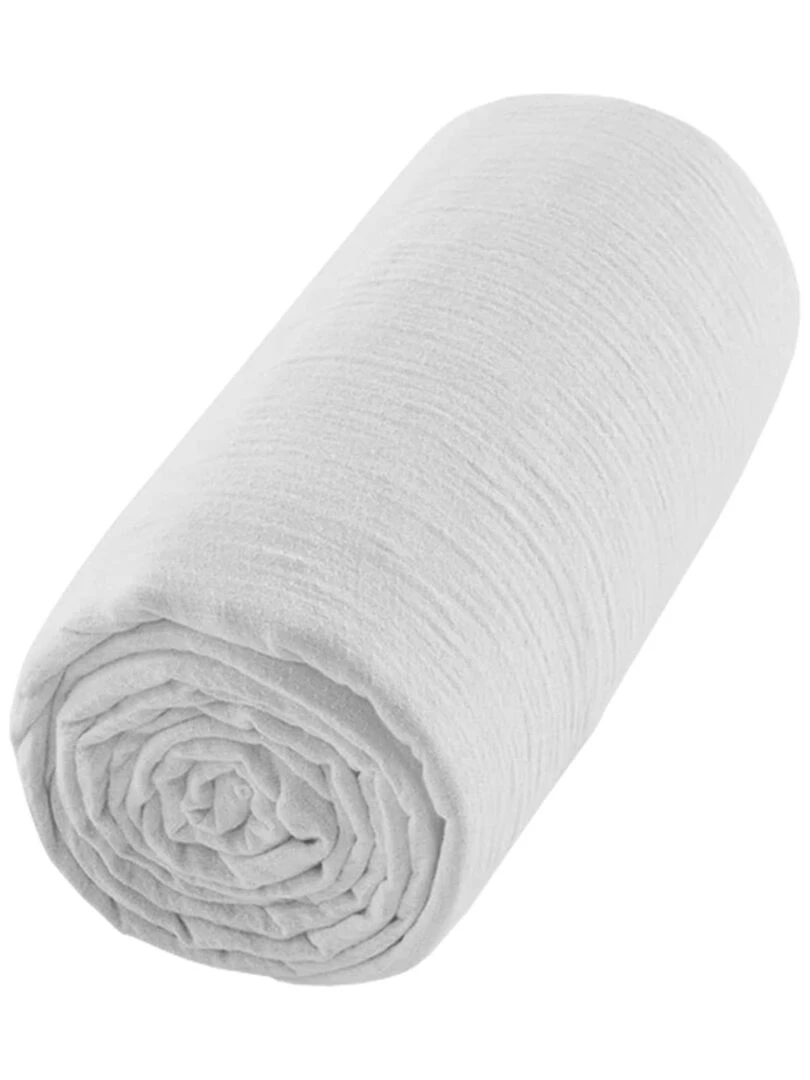 Drap housse uni en gaze de coton   Gris