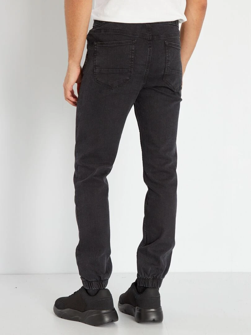 Jean Jogger à taille élastiquée   Gris noir