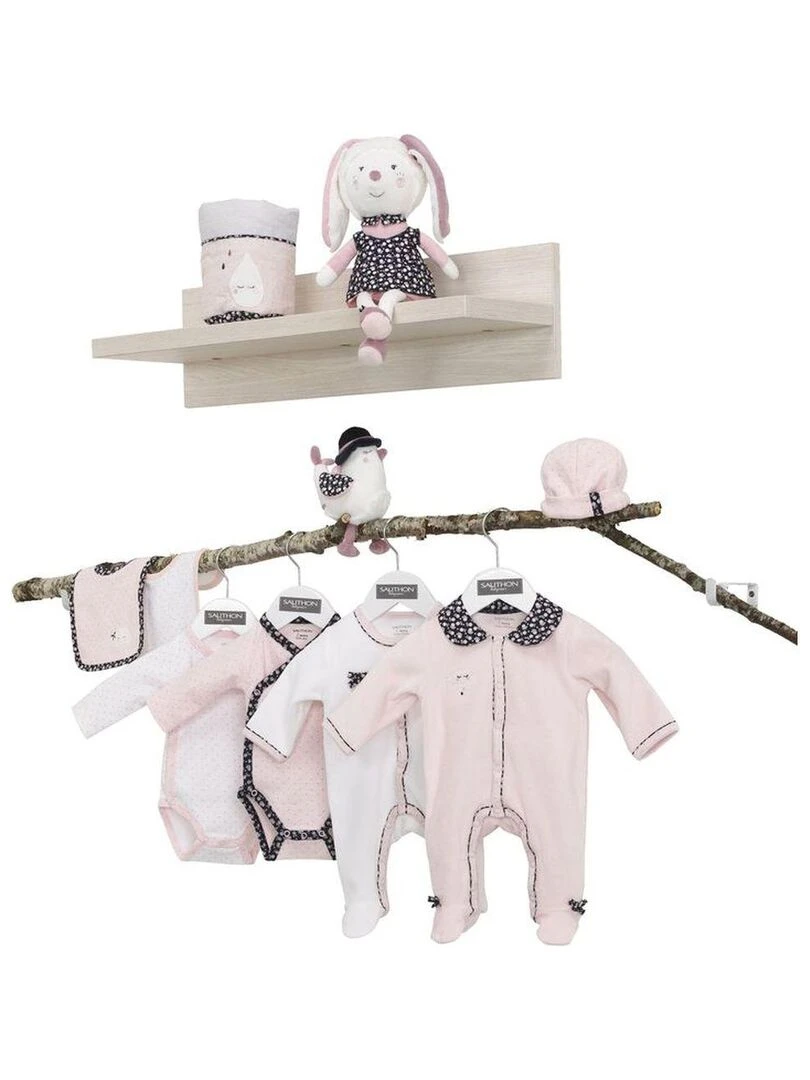 Bodies bébé à manches longues Lot de 2   SAUTHON   Blanc Rose
