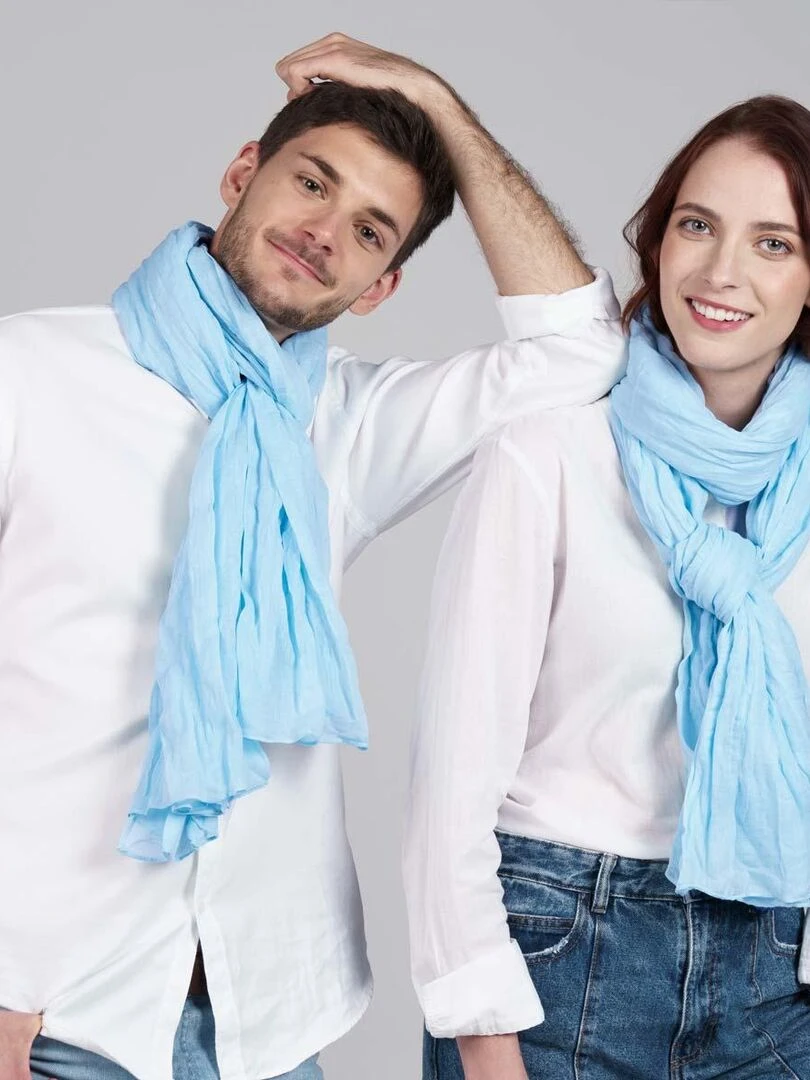 Chèche coton Uni Bleu ciel