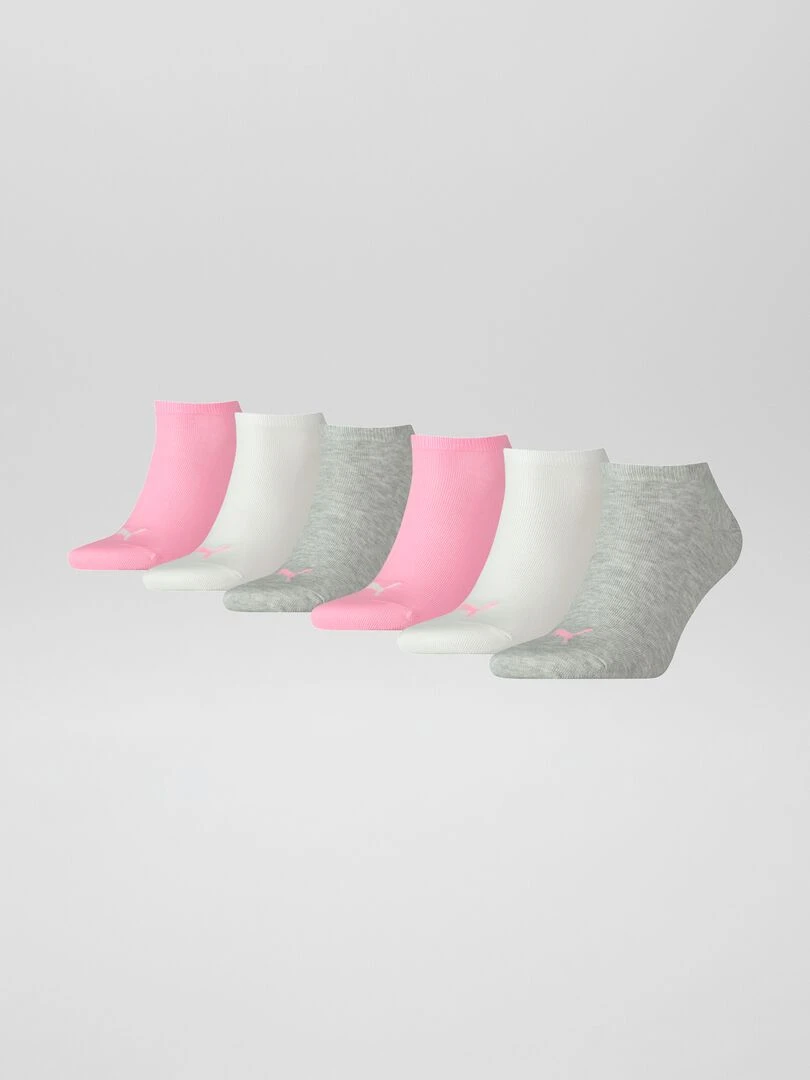 Lot de 6 paires de chaussettes unisex 'Puma' Rose/gris/blanc