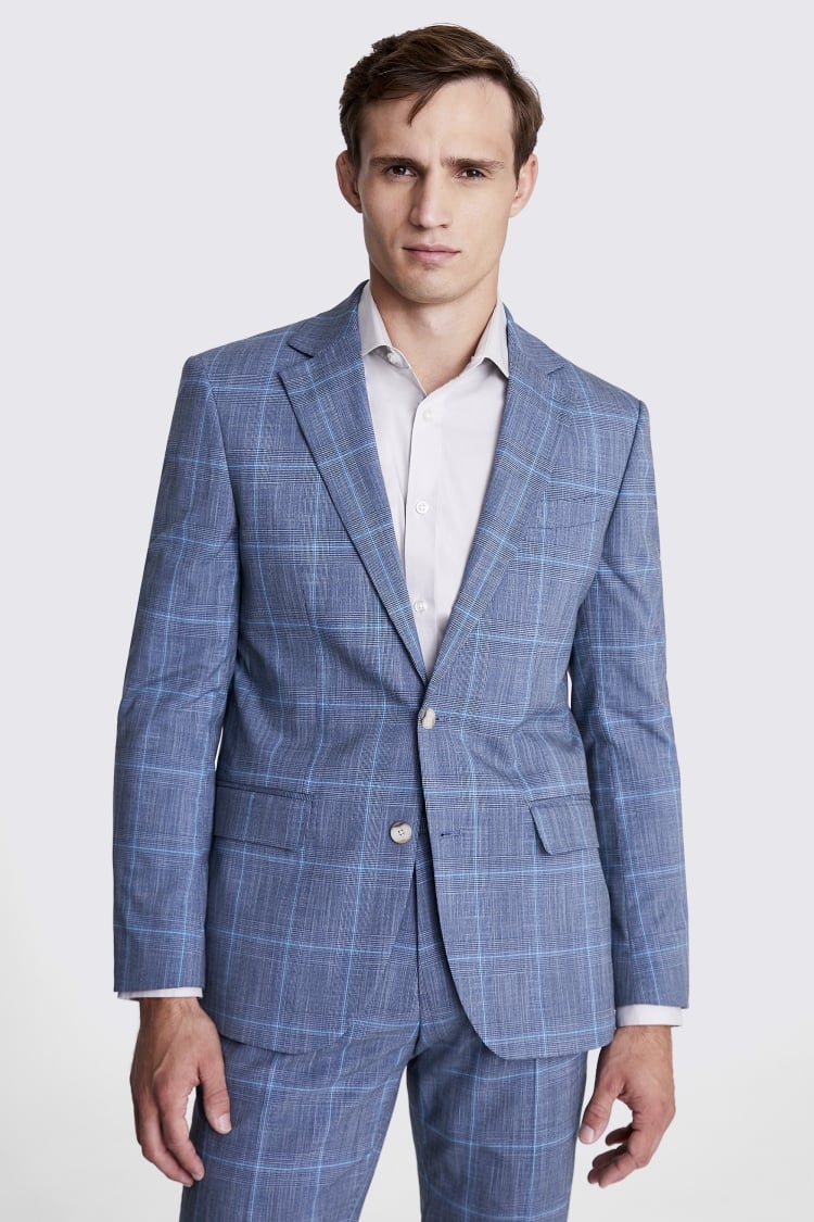 Ted Baker Tailored Fit Navy Check Jacket    Buy Online at Moss