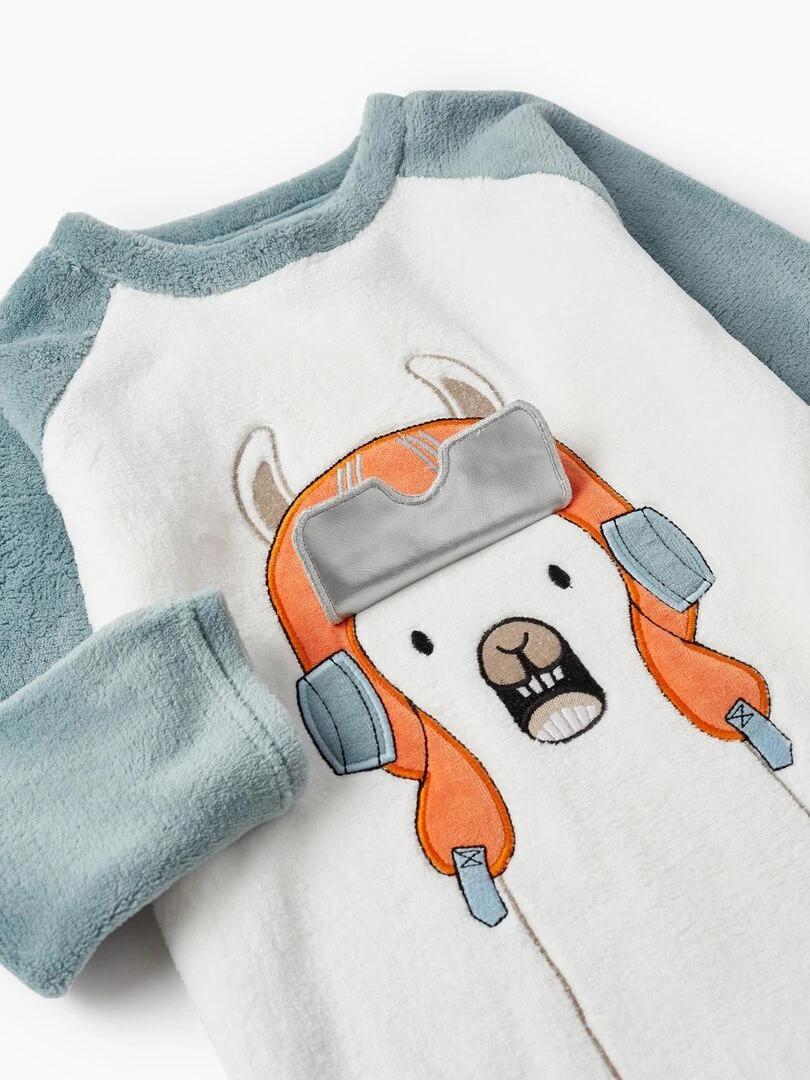 Pyjama en peluche pour garçon 'Lama'   DISCOVER PERU   Bleu