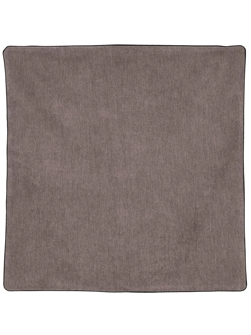 Housse de coussin passepoilée Effet velours Taupe