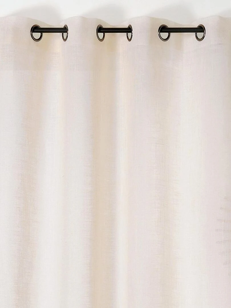 Rideau tamisant et naturel en 100% lin   Ecru