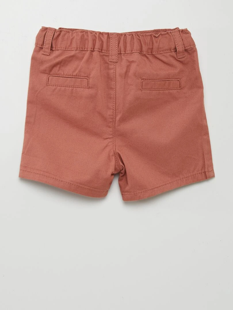 Short chino en twill Rouille