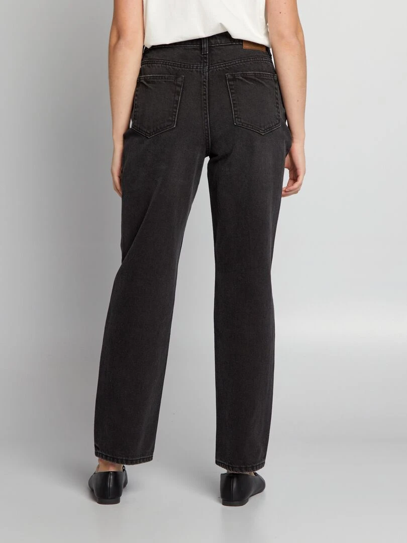 Jean droit taille haute   Gris