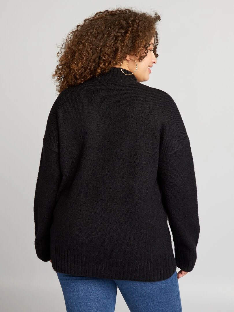 Pull col montant   noir