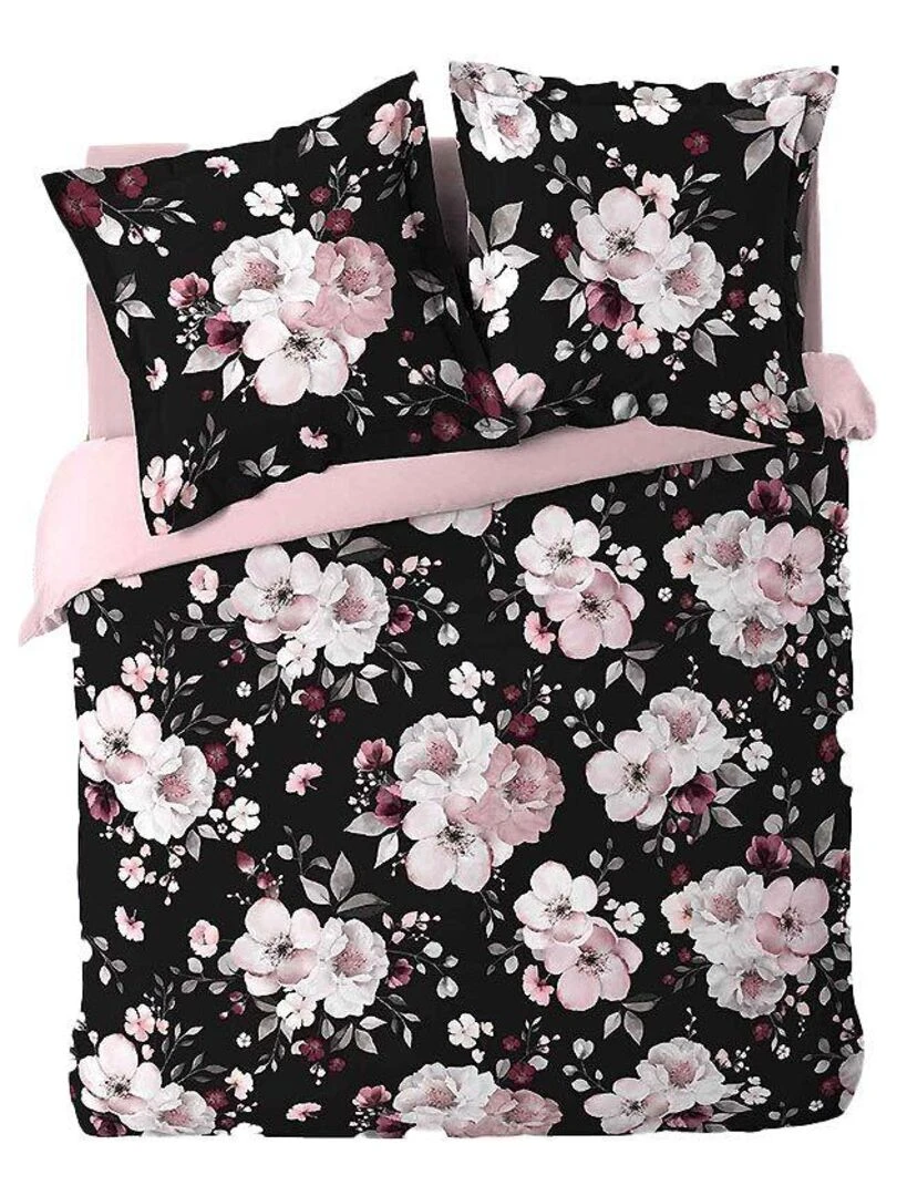 Parure de couette Velvet Flower Noir Noir