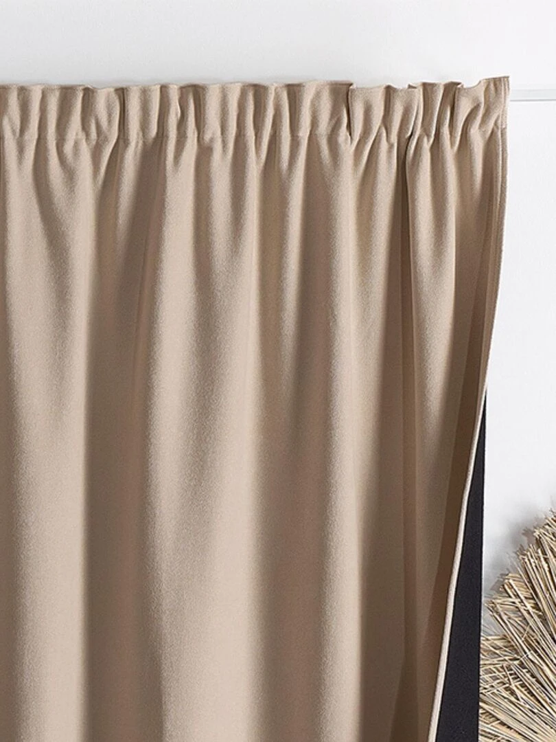 Rideau phonique et thermique à galons fronceurs KONFOR   Beige