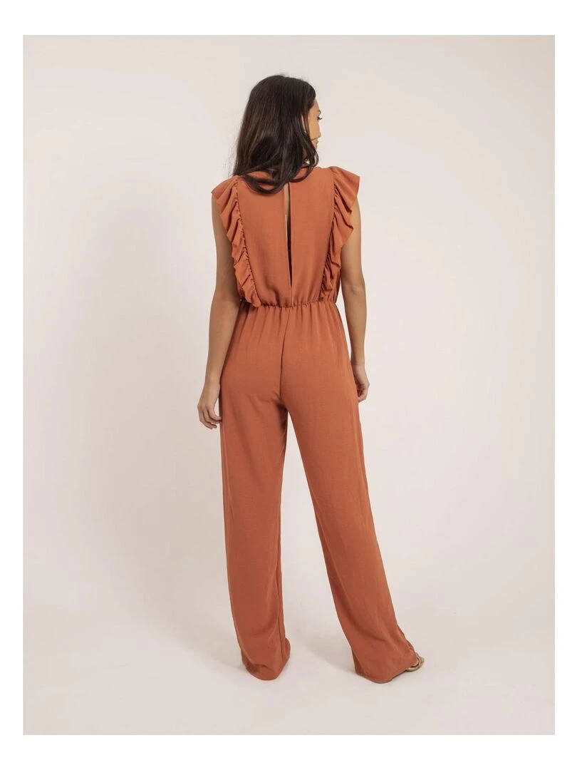 Combi pantalon fluide ELVIRA Rouge brique