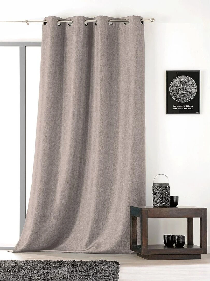 Rideau uni avec oeillets Beige clair
