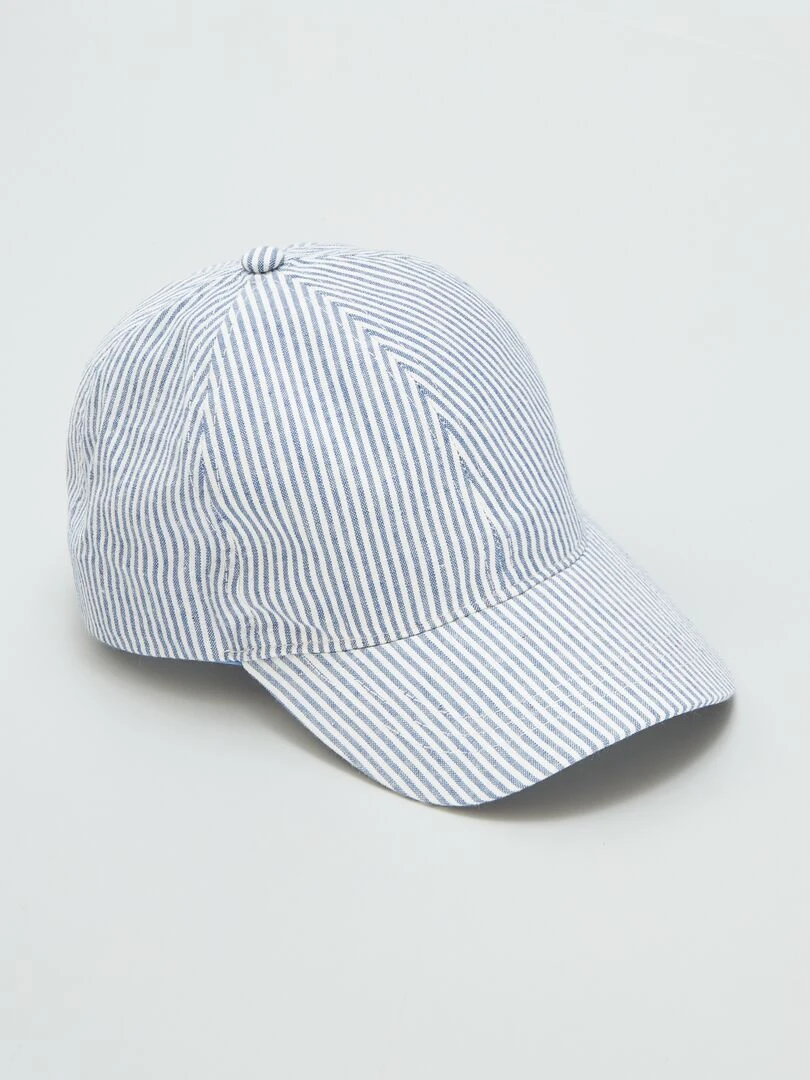 Casquette en toile rayée Bleu