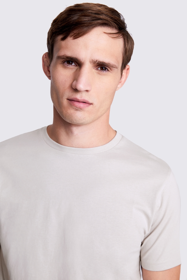 Light Taupe Crew-Neck T-Shirt   Buy Online at Moss