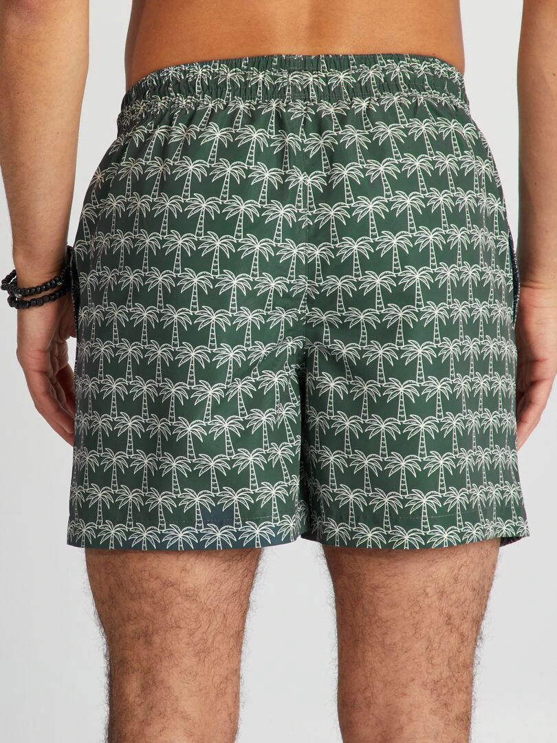 Short de bain à motifs   Vert/blanc
