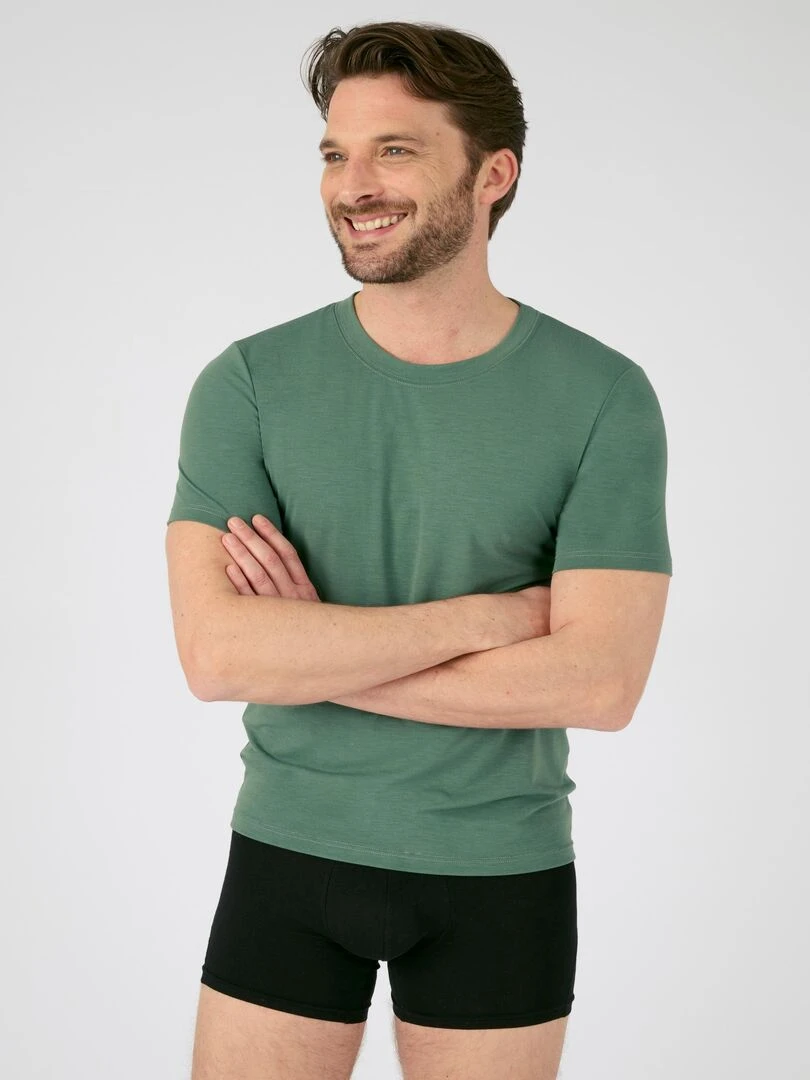 T shirt manches courtes thermorégulant Evolutyl Damart Vert