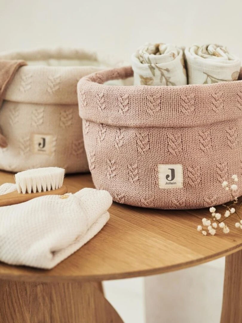 Panier de rangement Grain knit Oatmeal (14 x 18 cm)   Ecru