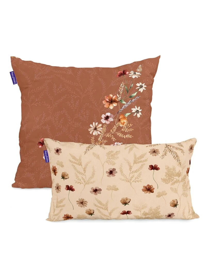 Housse de coussin Wild flowers "Happyfriday" Blanc