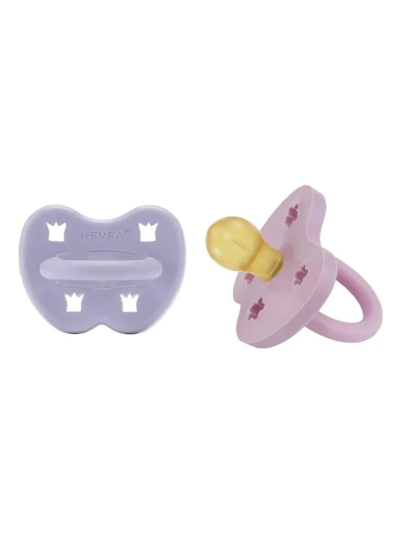 Tétine physiologique caoutchouc naturel 3 36 mois Violet et Rose (2pcs) Violet