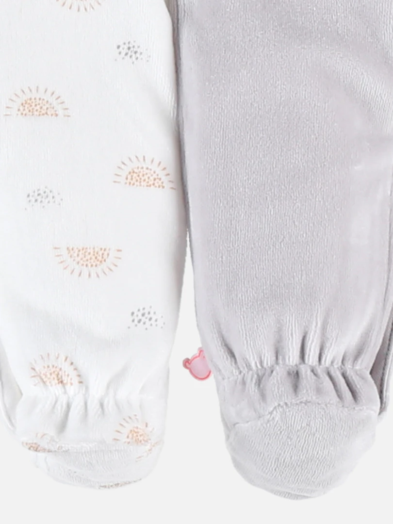 Set De 2 Pyjamas 1 pièce En Velours  Clair/écru   Noir Blanc
