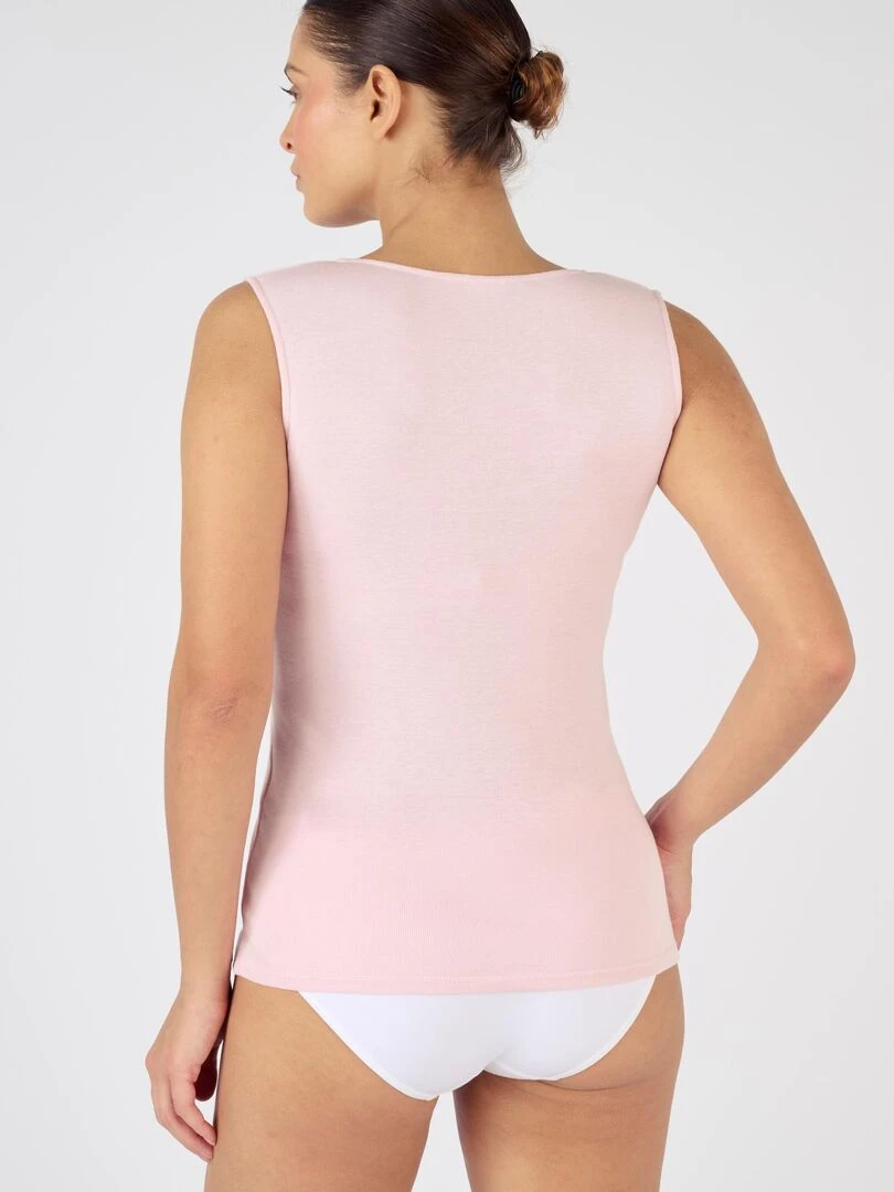 Débardeur fine côte guipure Thermolactyl   Damart   Mauve lilas